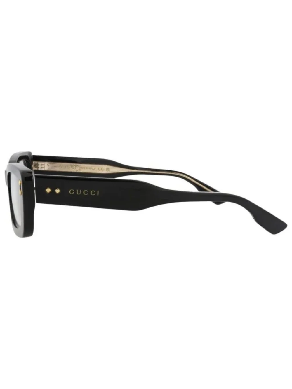 New Gucci Womens Square/Rectangle Black Black Transparent Fashion Designer Eyegl